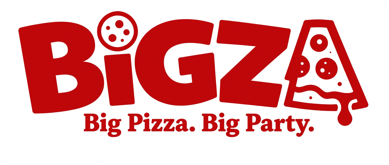 How big is Bigza? Size comparisons showing the 5-foot pizza next to a banana, an adult, a car and more